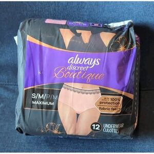 Always Discreet Boutique Incontinence maximum 12 Underwear For Women Size S/M